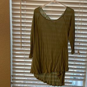 Large green tunic 3/4 sleeve